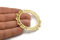 Pirinç Yuvarlak Charm, 1 Döngülü 2 Ham Pirinç Daire Şeklinde Charm, Charm Kolye Uçları, Küpe Aksesuarları (60x0,60 mm) A3249