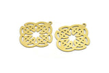 Brass Ethnic Charm, 6 Raw Brass Ethnic Motif Shaped Charms With 1 Loop, Earring Charms (31x28x0.60mm) A3338