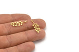 Brass Leaf Charm, 24 Raw Brass Leaf Charms With 1 Loop, Charm Pendants (24x9x0.60mm) A3298