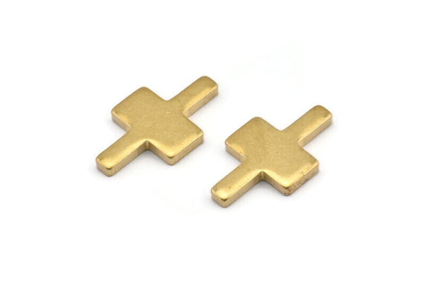 Brass T Blank, 12 Raw Brass T Shape Blanks, Earrings, Findings (20x12x2mm) D982
