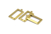 Brass Rectangle Charm, 24 Raw Brass Rectangle Charms with 1 Loop And 3 Holes, Pendants, Earrings (28x14x0.80mm) B0326