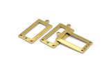 Brass Rectangle Charm, 24 Raw Brass Rectangle Charms with 1 Loop And 3 Holes, Pendants, Earrings (28x14x0.80mm) B0326