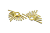 Brass Sun Pendant, 2 Raw Brass Hammered Sunny Pendants (51x31x1.8mm) BS 1940