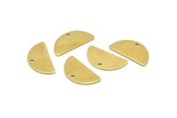 Semi Circle Pendant, 24 Raw Brass Semi Circle Blanks With 1 Hole (21x10x0.80mm) R036