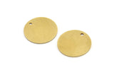 Brass Stamping Tag, 10 Raw Brass Round Charms With 1 Hole (17x0.80mm) A3475