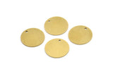 Brass Stamping Tag, 10 Raw Brass Round Charms With 1 Hole (17x0.80mm) A3475