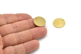 Brass Stamping Tag, 10 Raw Brass Round Charms With 1 Hole (17x0.80mm) A3475