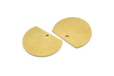 Semi Circle Charm, 10 Raw Brass Half Moon Charms With 1 Hole (18x14x0.80mm) A3476
