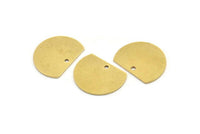 Semi Circle Charm, 10 Raw Brass Half Moon Charms With 1 Hole (18x14x0.80mm) A3476