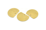 Semi Circle Charm, 10 Raw Brass Half Moon Charms With 1 Hole (18x14x0.80mm) A3476