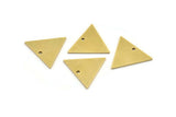Brass Triangle Charm, 10 Raw Brass Triangle Charms With 1 Hole (19x16x1mm) A3443