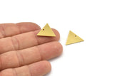Brass Triangle Charm, 10 Raw Brass Triangle Charms With 1 Hole (19x16x1mm) A3443