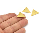 Brass Triangle Charm, 10 Raw Brass Triangle Charms With 1 Hole (19x18x1mm) A3441