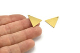 Brass Triangle Charm, 10 Raw Brass Triangle Charms With 1 Hole (19x18x1mm) A3442