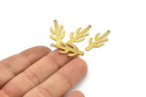 Brass Cactus Charm, 12 Raw Brass Cactus Charms With 1 Loop (26x12x0.60mm) A3391