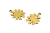 Brass Flower Charm, 24 Raw Brass Flower Charms With 1 Loop, Charm Pendants (16x12x0.60mm) A3424