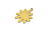 Brass Flower Charm, 12 Raw Brass Flower Charms With 1 Loop, Charm Pendants (20x16x0.60mm) A3426