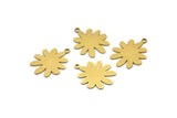 Brass Flower Charm, 12 Raw Brass Flower Charms With 1 Loop, Charm Pendants (20x16x0.60mm) A3426