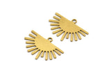 Brass Sun Charm, 12 Raw Brass Sun Charms With 1 Loop, Charm Pendants (20x14x0.60mm) A3395