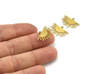 Brass Sun Charm, 12 Raw Brass Sun Charms With 1 Loop, Charm Pendants (20x14x0.60mm) A3395
