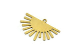 Brass Sun Charm, 12 Raw Brass Sun Charms With 1 Loop, Charm Pendants (25x17x0.60mm) A3396