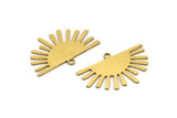 Brass Sun Charm, 12 Raw Brass Sun Charms With 1 Loop, Charm Pendants (25x17x0.60mm) A3396