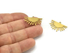 Brass Sun Charm, 12 Raw Brass Sun Charms With 1 Loop, Charm Pendants (25x17x0.60mm) A3396