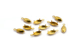 Marquise Prong Setting, 250 Raw Brass Marquise 1 Loop, 4 Prong Settings (5x10mm) S397