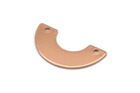 Rose Gold Geometric Pendant, 4 Rose Gold Plated Brass Semi Circle Blanks With 2 Holes, Findings (30x15x8x0.8mm) BS 1978 Q0642