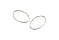 Silver Oval Connectors, 50 Silver Tone Oval Connectors, Rings, Findings (20x13x0.5mm) BS 2424
