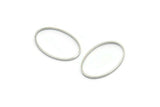 Silver Oval Connectors, 50 Silver Tone Oval Connectors, Rings, Findings (20x13x0.5mm) BS 2424