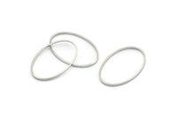Silver Oval Connectors, 50 Silver Tone Oval Connectors, Rings, Findings (20x13x0.5mm) BS 2424