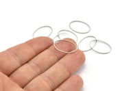Silver Oval Connectors, 50 Silver Tone Oval Connectors, Rings, Findings (20x13x0.5mm) BS 2424
