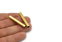 12 Raw Brass Square Tubes  (5x40mm) Bs1605