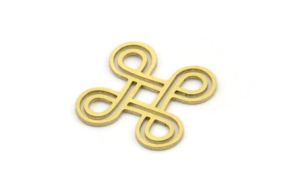 Brass Ethnic Charm, 24 Raw Brass Ethnic Motif Charms, Earring Charms (16x20x0.60mm) A3456