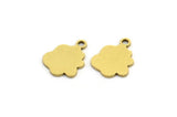 Brass Cloud Charm, 50 Raw Brass Cloud Shaped Charms With 1 Loop, Earring Charms (10x8x0.60mm) A3494