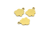 Brass Cloud Charm, 50 Raw Brass Cloud Shaped Charms With 1 Loop, Earring Charms (10x8x0.60mm) A3494