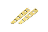 Brass Heart Charm, 24 Raw Brass Heart Charms With 1 Hole (25x5x0.60mm) A3413