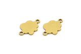 Brass Cloud Charm, 50 Raw Brass Cloud Shaped Charms With 2 Loops, Earring Charms, Connectors (12x8x0.60mm) A3502