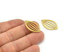Brass Marquise Charm, 10 Raw Brass Marquise Charms With 1 Hole, Earrings, Pendants (28x16x0.60mm) A3407