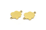 Brass Cloud Charm, 24 Raw Brass Cloud Shaped Charms With 2 Loops, Earring Charms, Connectors (14x10x0.60mm) A3503