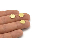 Brass Cloud Charm, 24 Raw Brass Cloud Shaped Charms With 2 Loops, Earring Charms, Connectors (14x10x0.60mm) A3503