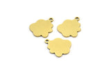 Brass Cloud Charm, 24 Raw Brass Cloud Shaped Charms With 1 Loop, Earring Charms (12x10x0.60mm) A3495