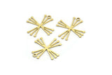 Pirinç Etnik Charm, 1 Döngülü 24 Ham Pirinç Etnik Motifli Charm, Küpe Charm'ları (20x20x0,60 mm) A3453