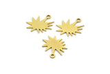 Brass Boom Charm, 24 Raw Brass Explosion Shaped Charms With 1 Loop, Earring Charms (14x13x0.60mm) A3416