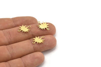 Brass Boom Charm, 24 Raw Brass Explosion Shaped Charms With 2 Loops, Earring Charms, Connectors (16x12x0.60mm) A3415