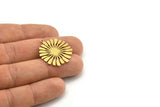 Brass Flower Charm, 6 Raw Brass Flower Shaped Charms With 1 Loop, Charm Pendants (28x25x0.60mm) A3433