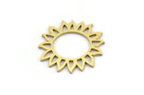 Pirinç Çiçek Tılsımı, 24 Ham Pirinç Ayçiçeği Tılsımı, Küpe Tılsımı (16x15x0,60 mm) A3465