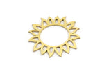 Pirinç Çiçek Tılsımı, 12 Ham Pirinç Ayçiçeği Tılsımı, Küpe Tılsımı (25x23x0,60 mm) A3467