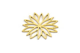 Brass Flower Charm, 12 Raw Brass Flower Charms, Charm Pendants (22x20x0.60mm) A3474